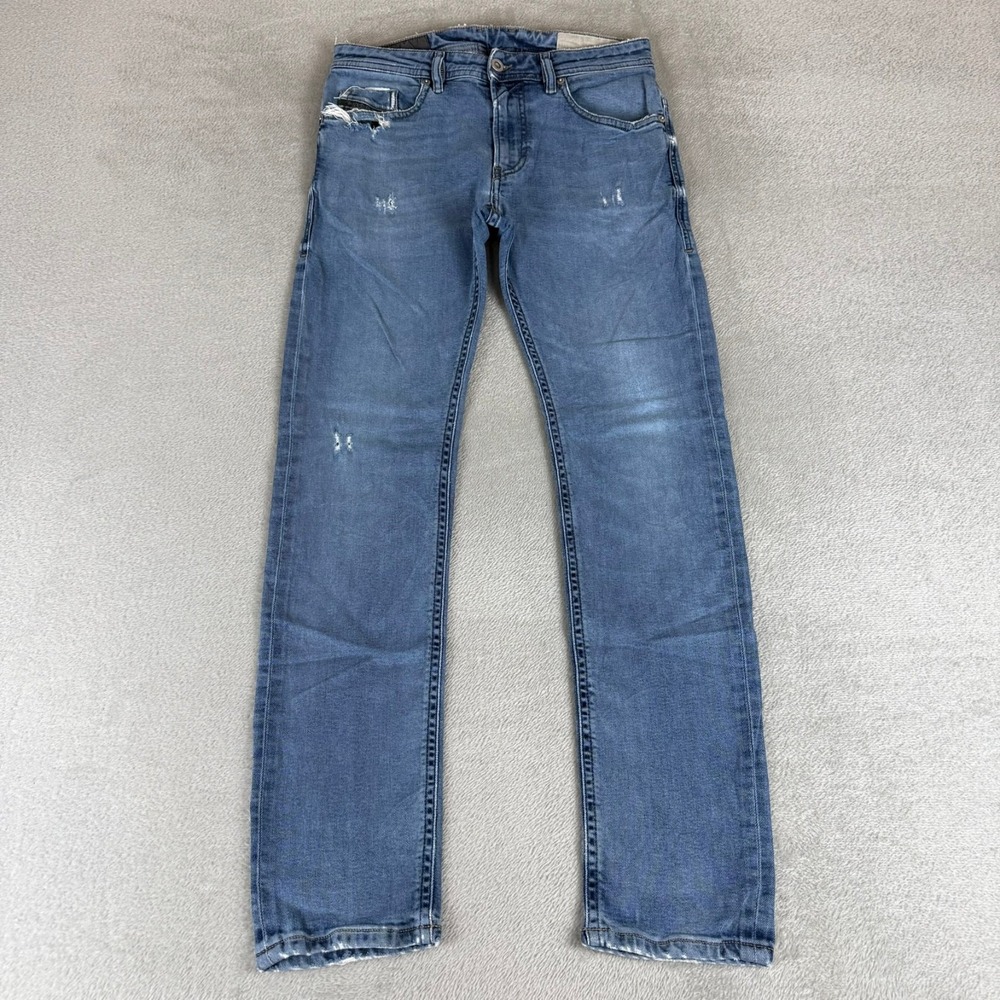 Diesel Thommer Slim Skinny Jeans Mens 29x30 Blue Denim Distressed Stretch Cotton